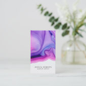 Pink Lila Wasserfarbengeode Makeust Artist Visitenkarte (Stehend Vorderseite)