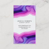 Pink Lila Wasserfarbengeode Makeust Artist Visitenkarte (Rückseite)