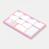 Pink Lila Weekly Planer Gewohnheiten & zu tun Post-it Klebezettel (angewinkelt)