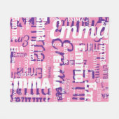 Pink Lila-weiße Bezeichnung Wiederholungstafpograf Fleecedecke (Vorderseite (Horizontal))