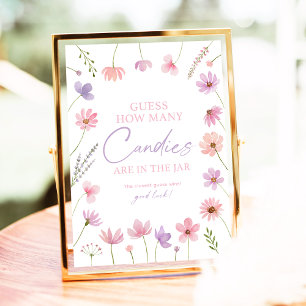 Pink Lila Wildblumen schätzen, wie viele Duschspie Poster