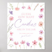 Pink Lila Wildblumen schätzen, wie viele Duschspie Poster (Vorne)