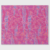 PINK LILAC AQUAMARIN SAKURA BLUME Japanisch Geschenkpapier (Flach)