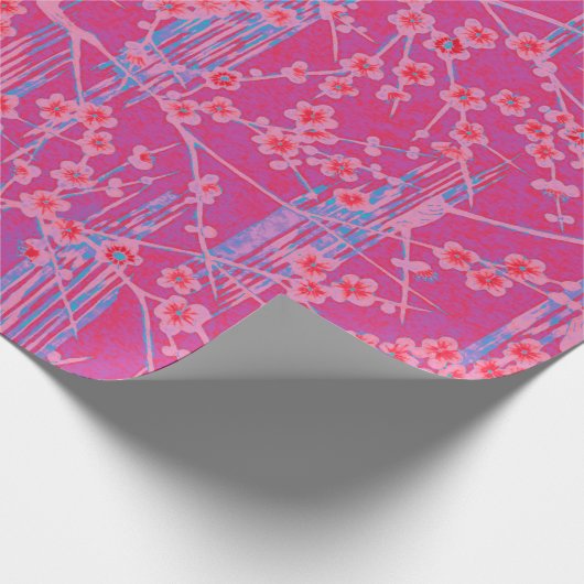 PINK LILAC AQUAMARIN SAKURA BLUME Japanisch Geschenkpapier (Ecke)