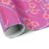 PINK LILAC AQUAMARIN SAKURA BLUME Japanisch Geschenkpapier (Rolleneckpunkt)