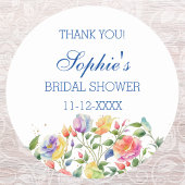 Pink Lilac Bright Floral Brautparty Vielen Dank Runder Aufkleber