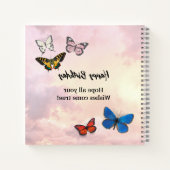 Pink Lilac Dreamy Ripped Butterfly Spiral Notebook Notizblock (Rückseite)
