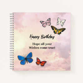 Pink Lilac Dreamy Ripped Butterfly Spiral Notebook Notizblock