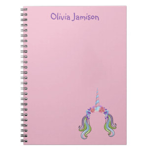 Pink & Lilac Einhorn Foto & Name Notizblock