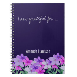 Pink lilac floral Dankbarkeit Journal Personalisie Notizblock