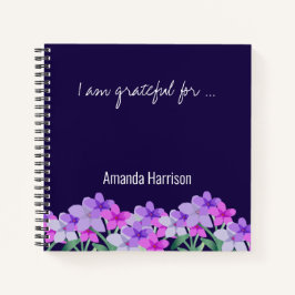 Pink lilac floral Dankbarkeit Journal Personalisie Notizblock