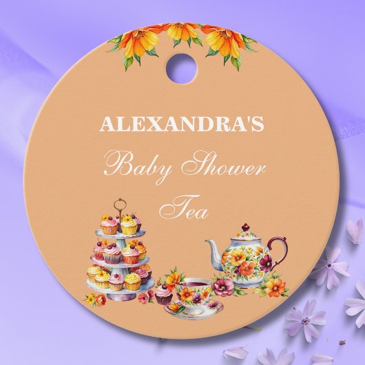 Pink Lilac Floral Tea Baby Dusche Danke Geschenkanhänger