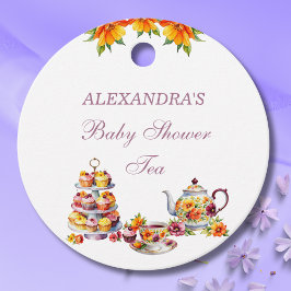 Pink Lilac Floral Tea Baby Dusche Danke Geschenkanhänger