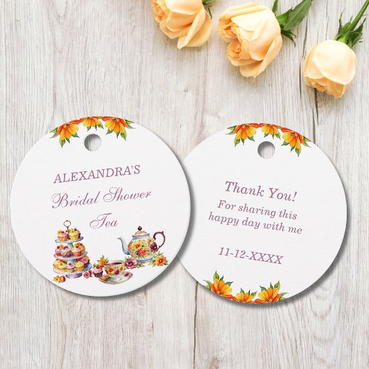 Pink Lilac Floral Tee Brautparty Danke Favo Geschenkanhänger