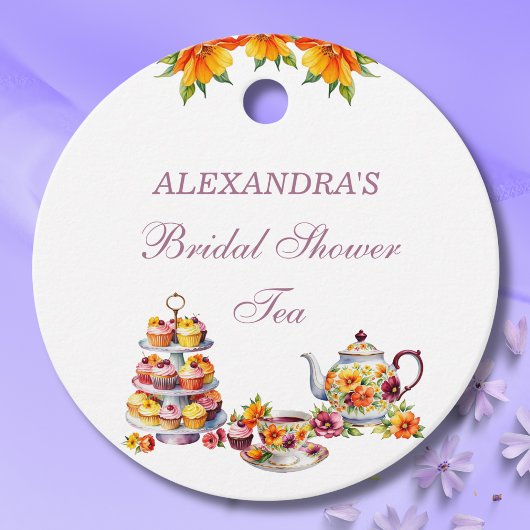 Pink Lilac Floral Tee Brautparty Danke Favo Geschenkanhänger