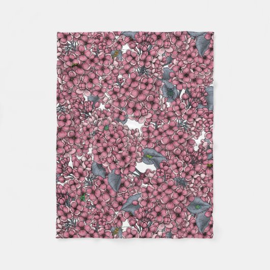 Pink Lilac Garten Fleecedecke (Vorderseite)