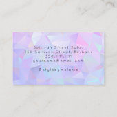 Pink Lilac Geometric Crystal Visitenkarte (Rückseite)