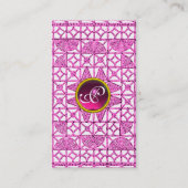 PINK LILAC GEOMETRIC LACE GEMSTONE MONOGRAMM VISITENKARTE (Rückseite)