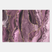 Pink lilac lila agate Packpapier Blatt (Vorderseite 3)