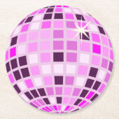 Pink Lilac Lila Retro Modernes Diskothek Ball Runder Pappuntersetzer (Vorderseite)