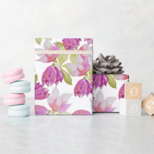 Pink Lilac Magnolia Blume Geschenkpapier