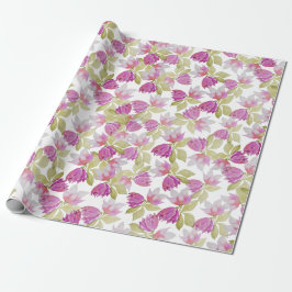 Pink Lilac Magnolia Blume Geschenkpapier
