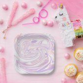 Pink Lilac Modernes Design aus Abstraktem flüssige Pappteller (Party)