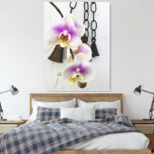 Pink Lilac Orchid Blume Vintage Glocken Leinwanddruck (Insitu (Schlafzimmer))