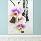 Pink Lilac Orchid Blume Vintage Glocken Leinwanddruck (Insitu (Holzboden))