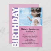 Pink Lilac Panel 3 Geburtstagskarte Einladungspostkarte (Vorne/Hinten)