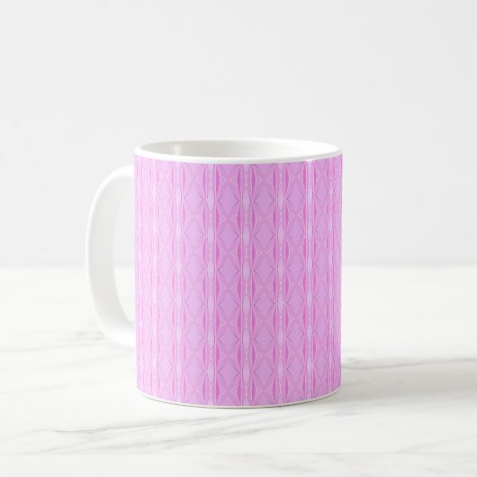 Pink Lilac und Magenta Diamond Geometrisches Muste Kaffeetasse (Vorderseite Links)