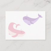 Pink Lilac Whale Babydusche Windelwindeln Begleitkarte (Rückseite)