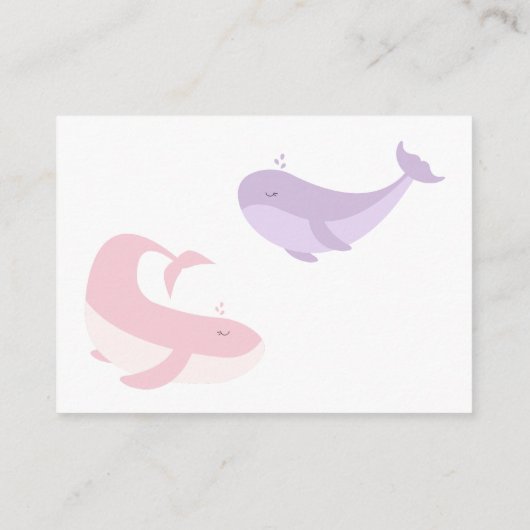 Pink Lilac Whale Babydusche Windelwindeln Begleitkarte (Rückseite)