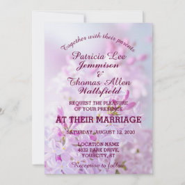 Pink Lilacs individuelle Einladung zur Hochzeit