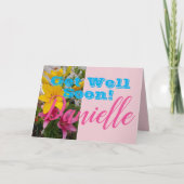 Pink Lile Blume wird bald gut Frauen Name Card Karte (Vorderseite)