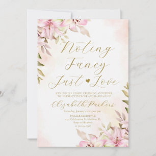 Pink Lilia Nichts Schickes, nur Liebe Elopement Einladung