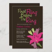 Pink Lilienendflug vor der Einladung (Vorne/Hinten)