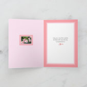 Pink Lilies Bride & Groom Wedding Karte (Innenseite)