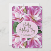 Pink Lilies Happy Mütter Day Card Einladung (Vorderseite)