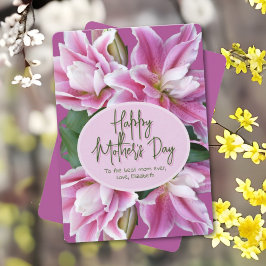 Pink Lilies Happy Mütter Day Card Einladung