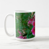 Pink Lilies Impressionist Blumenmalerei Art Kaffeetasse (Links)