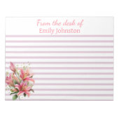 Pink Lilies Lined Notizblock (Vorderseite)
