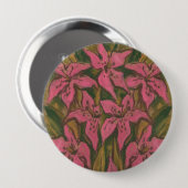 Pink Lilies, pastellfarbene Malerei, Blume, Blumen Button (Vorne & Hinten)