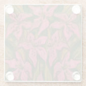 Pink Lilies, pastellfarbene Malerei, Blume, Blumen Glasuntersetzer (Rückseite)