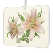 Pink Lilies Personalisierte botanische Kunst Autolufterfrischer (Links)