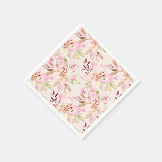 Pink Lilies Serviette (Ecke)