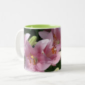 Pink Lilies Zweifarbige Tasse (Vorderseite Links)