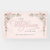 Pink Lille Wildblume Elegante baby Girl Dusche Banner (Horizontal)
