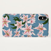 Pink Lilly Blume Pattern Case-Mate iPhone Hülle (Rückseite (Horizontal))