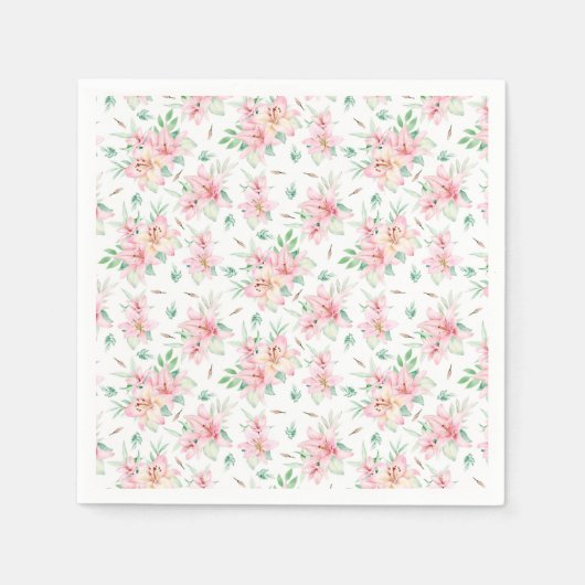 Pink Lilly Blume Serviette (Vorderseite)